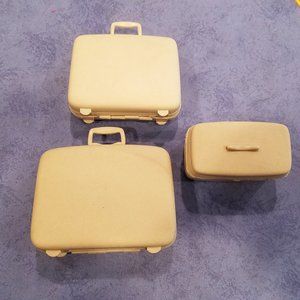 VINTAGE 1960's MATTEL BARBIE 3 PIECE BEIGE SAMSONITE LUGGAGE